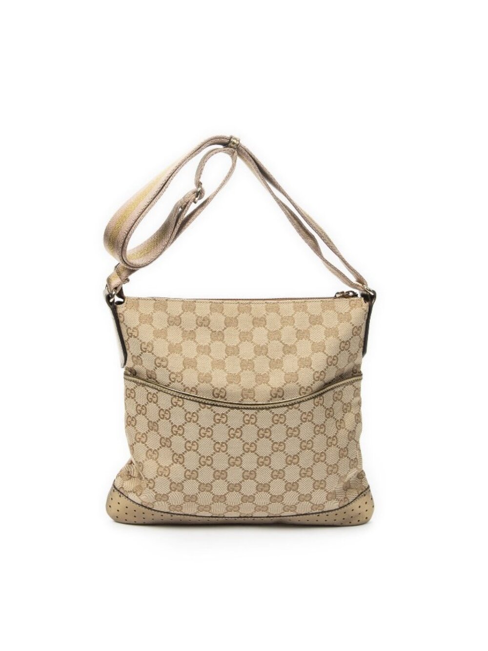 Gucci Web Media Messenger Beige Blanc's GG Canvas - Picture 1 of 10